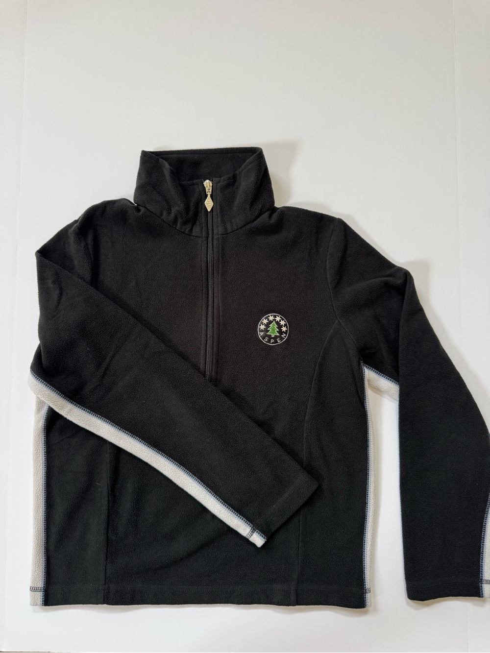 Vintage Aspen Colorado Half-Zip Fleece Pullover with Aspen Tree Emblem Size M